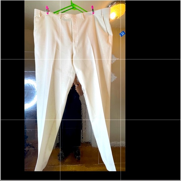 Men’s Classic-fit White Linen Dress Pants - Picture 3 of 4